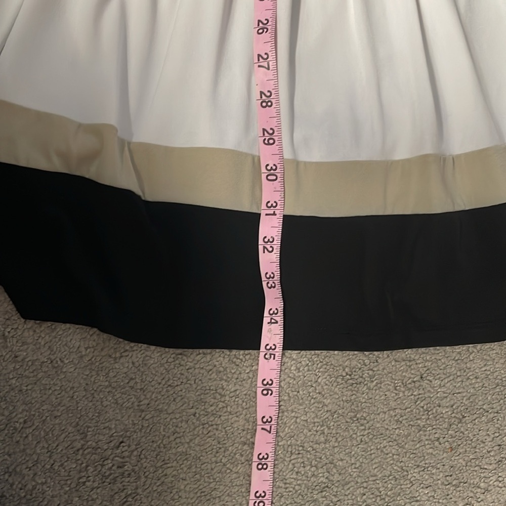 Dress Barn White Black Tan Knee Length Sleeveless Dress Size 6 - Picture 10 of 10